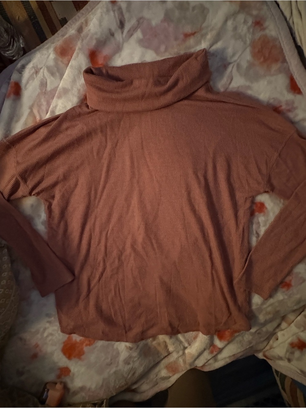 a new day Dusty Rose Ribbed Turtleneck Sweater